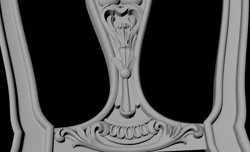 chair three ornate chairs - three ornate chairs 3D model_2