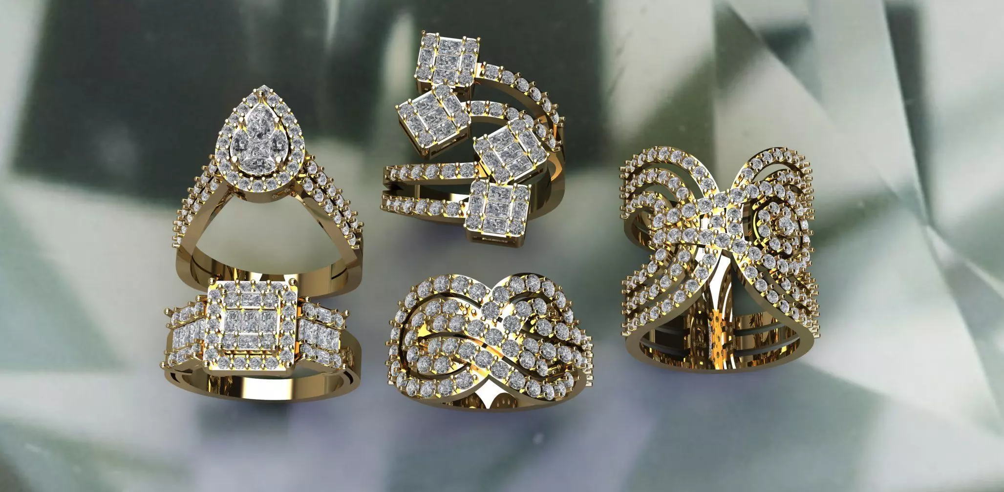 5 jewelry ring 3D print model