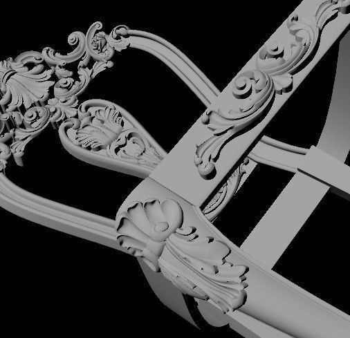 chair pair of ornate chairs 3D model_3