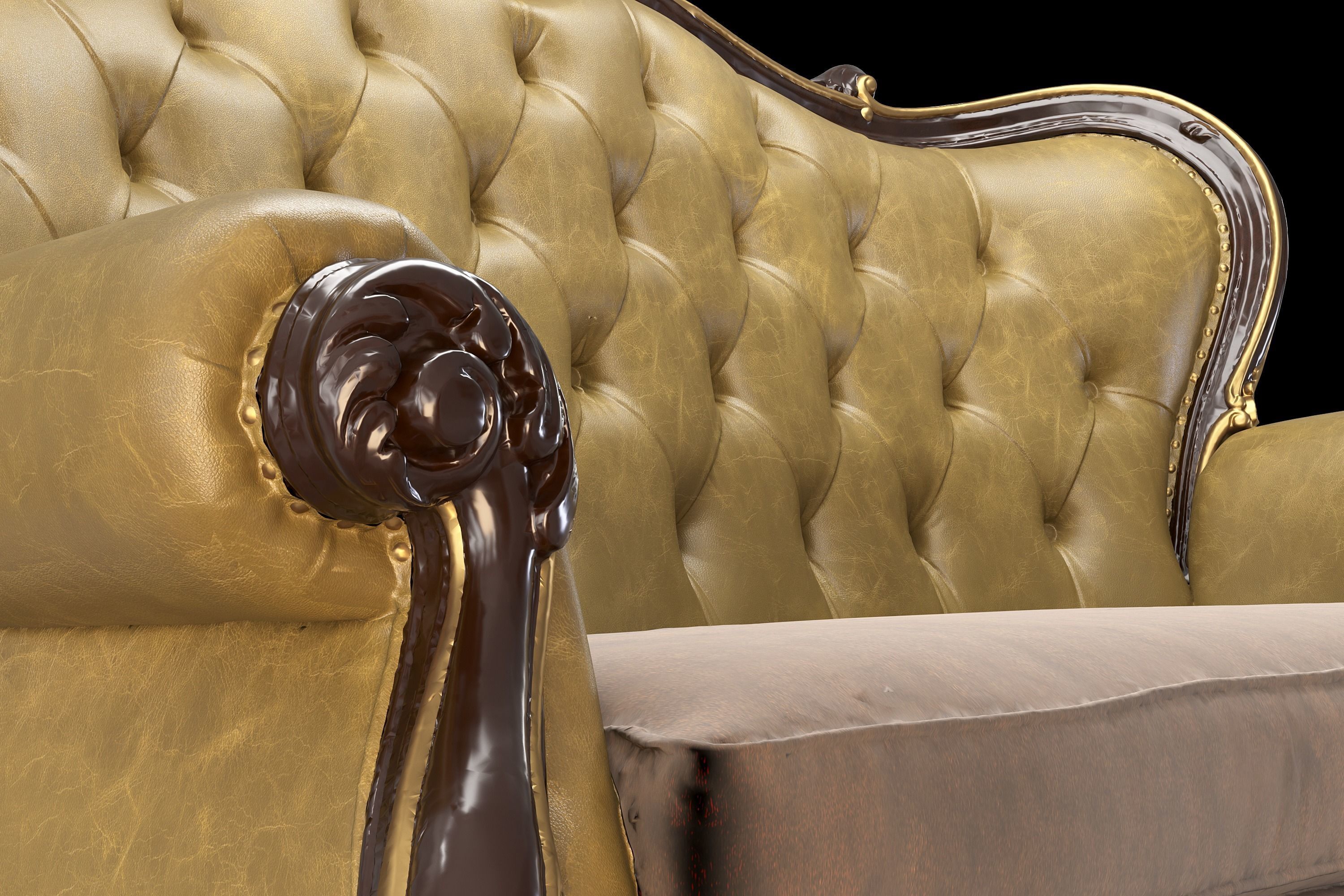 Leather sofa 3 3D model_3