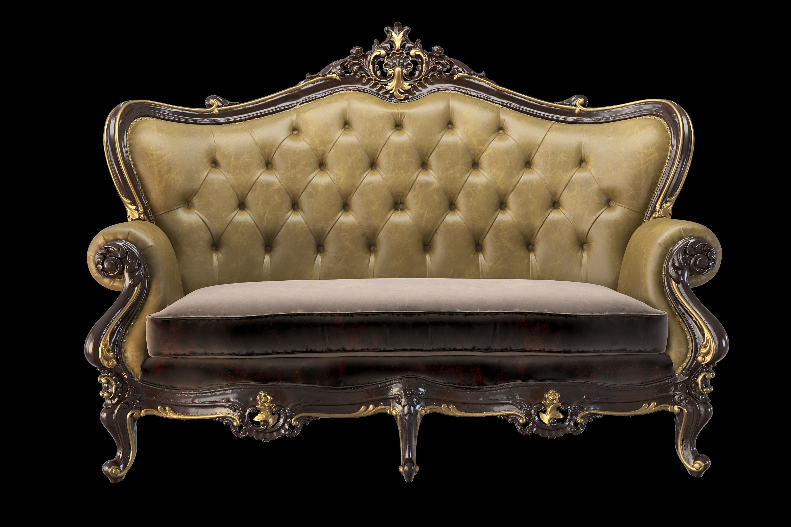 Leather sofa 3 3D model_1