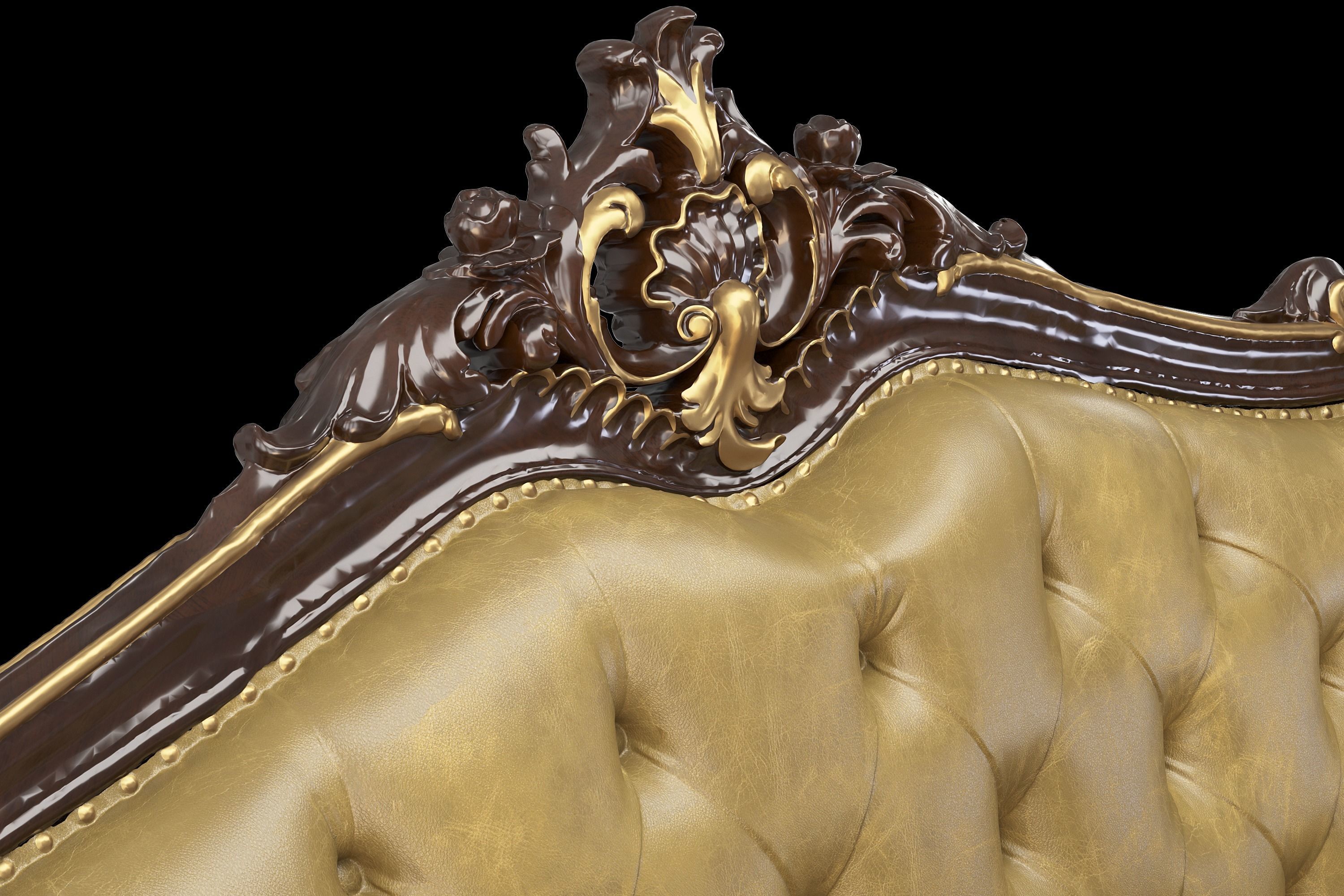 Leather sofa 3 3D model_2