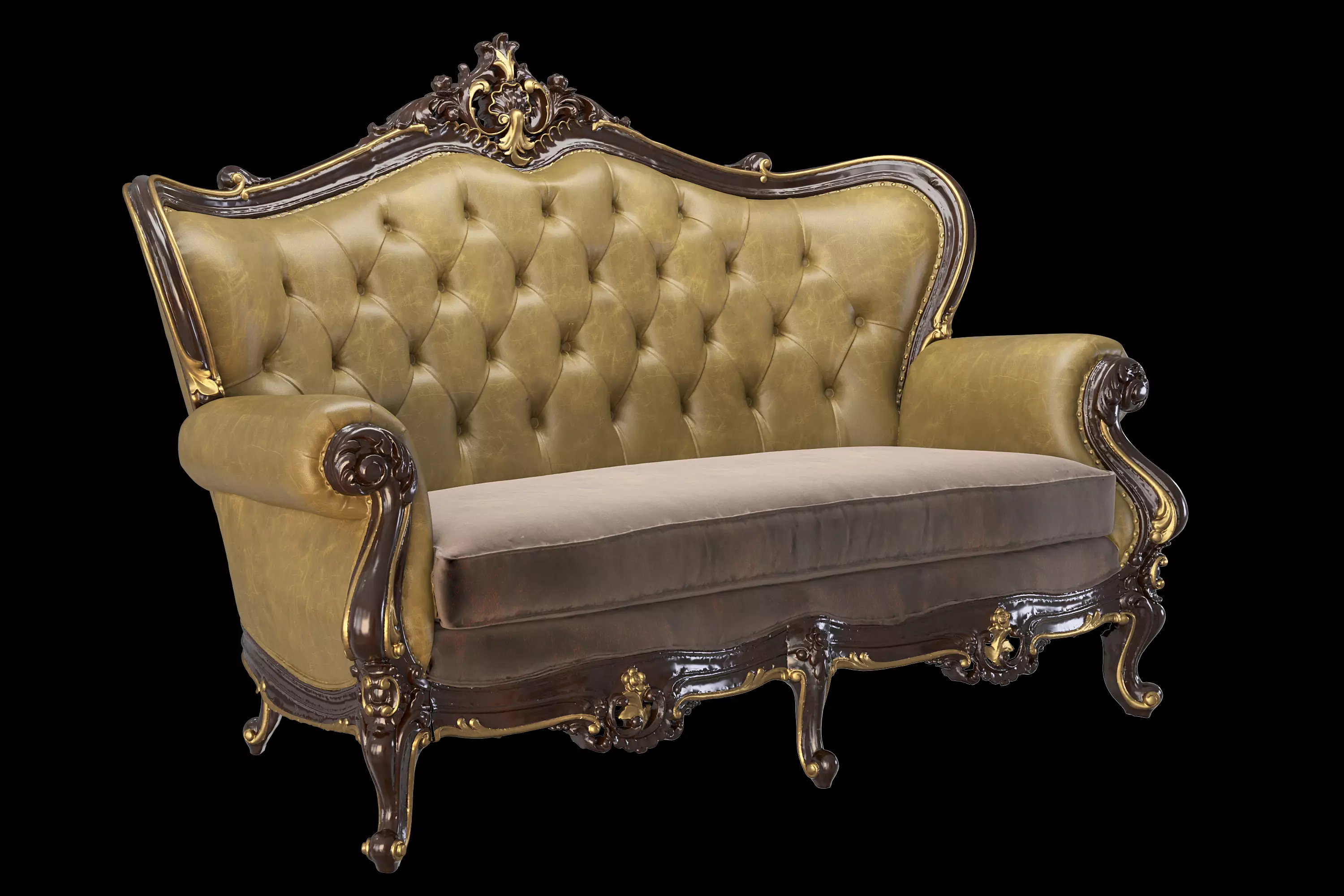 Leather sofa 3 3D model_0