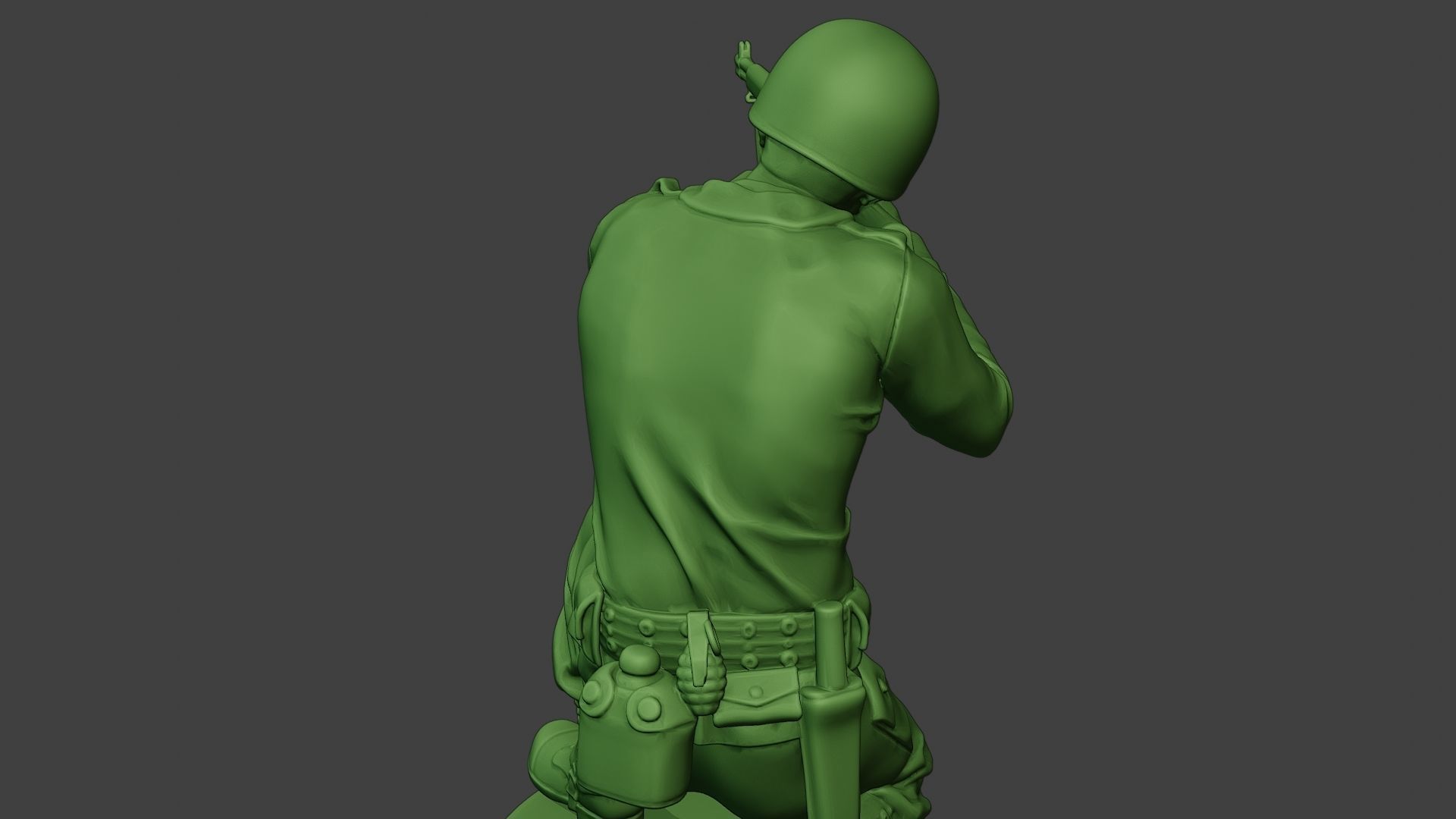 American soldier ww2 Shoot Crouch A12 3D print model_21