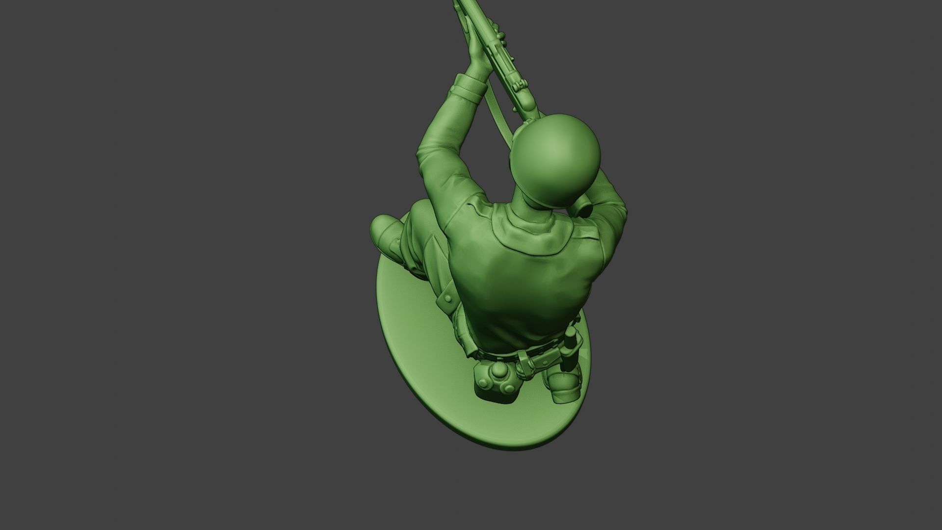 American soldier ww2 Shoot Crouch A12 3D print model_16