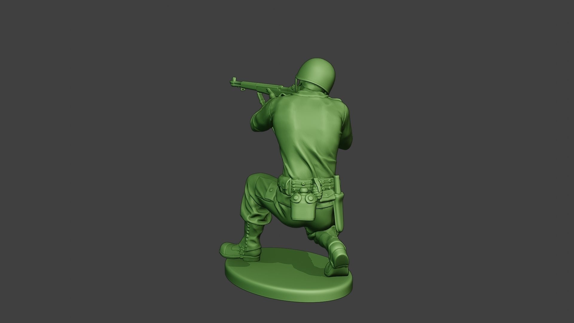 American soldier ww2 Shoot Crouch A12 3D print model_5
