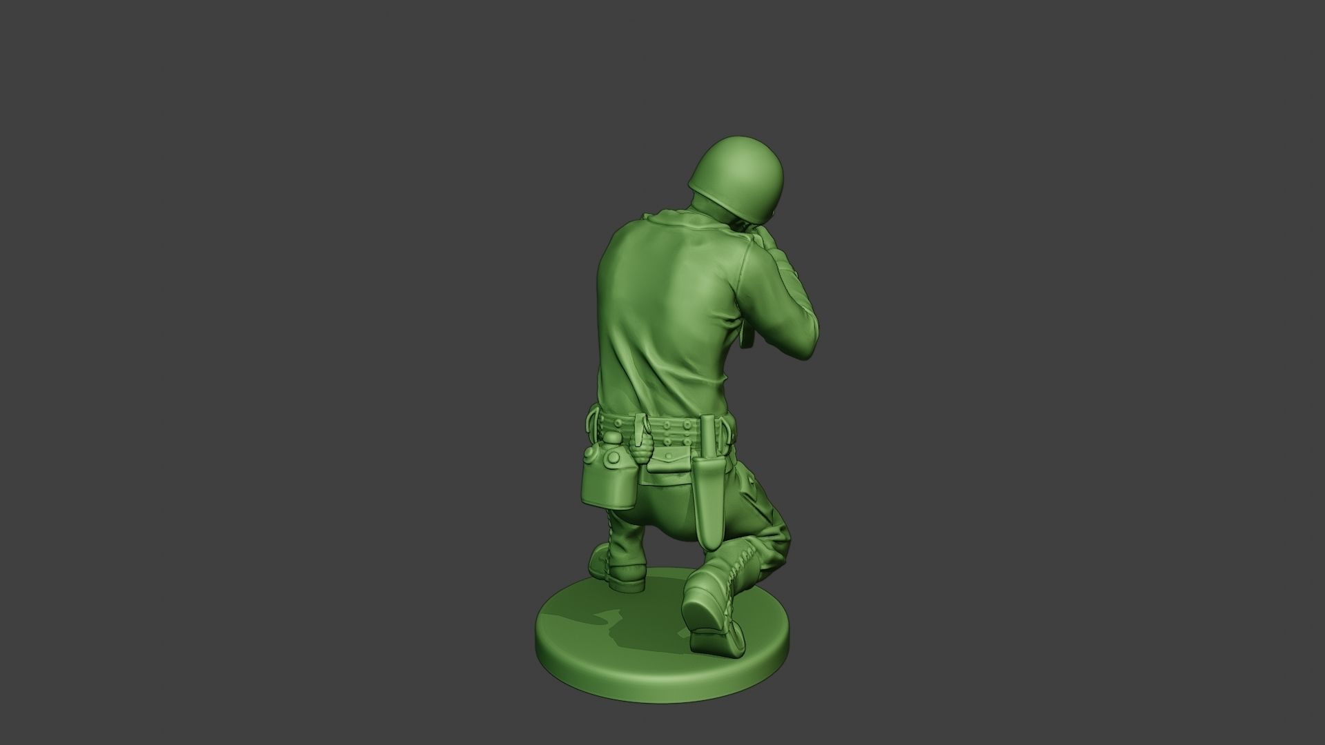 American soldier ww2 Shoot Crouch A12 3D print model_6