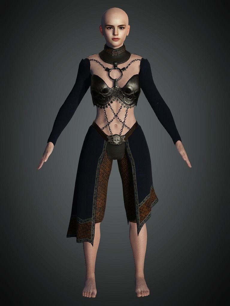 AAA Fantasy Female Character 01 Low-poly 3D model_6