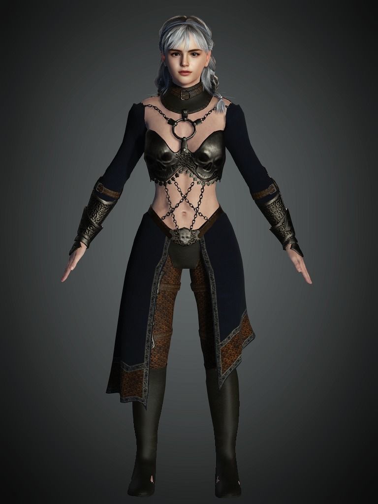 AAA Fantasy Female Character 01 Low-poly 3D model_1