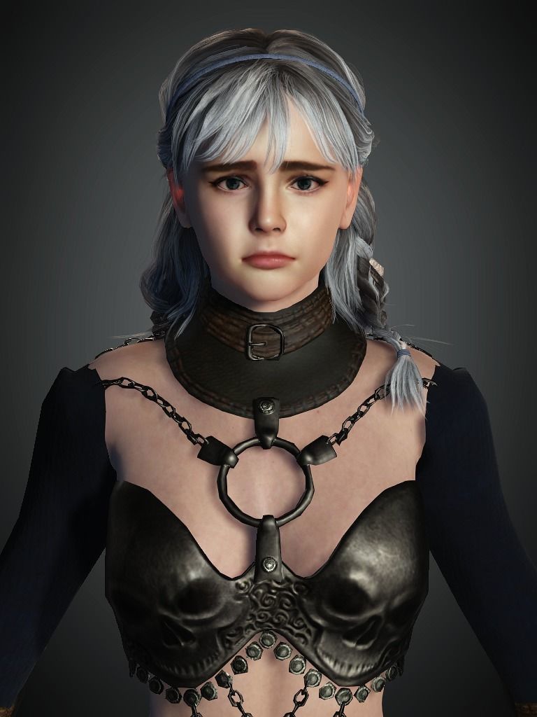 AAA Fantasy Female Character 01 Low-poly 3D model_8