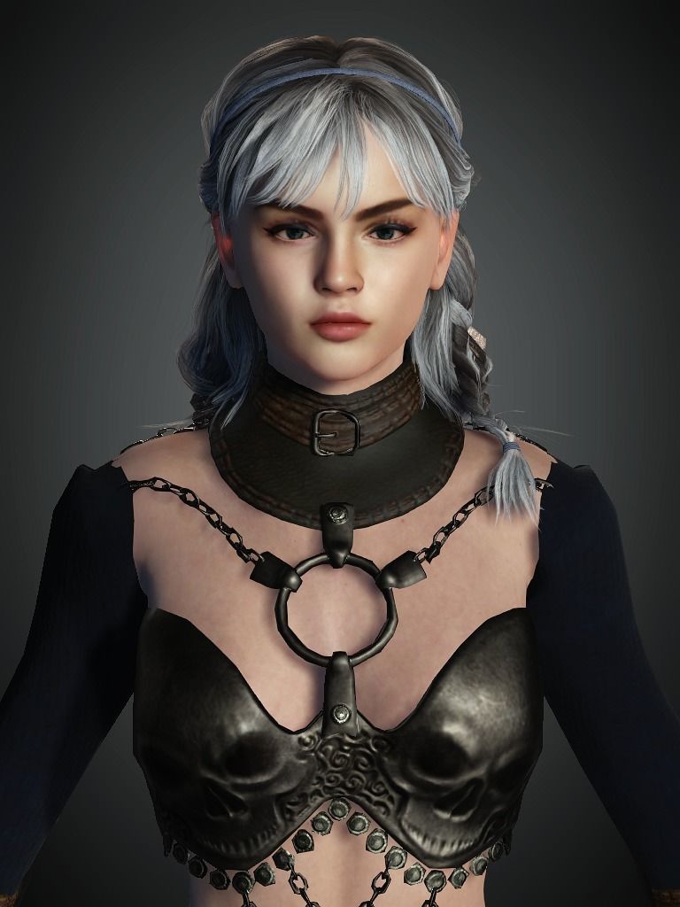 AAA Fantasy Female Character 01 Low-poly 3D model_9