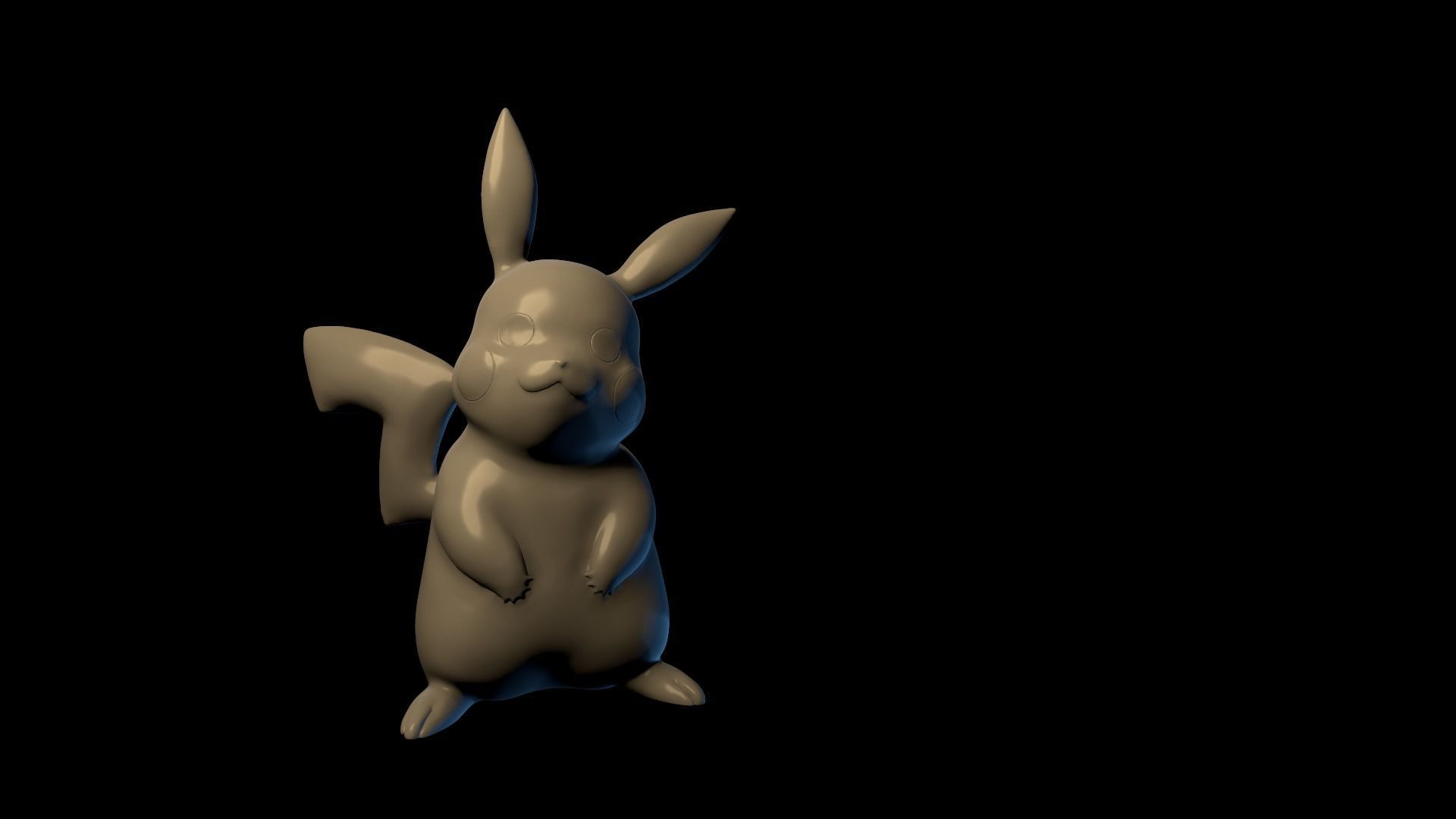 Pikachu bunny 3D print model_3