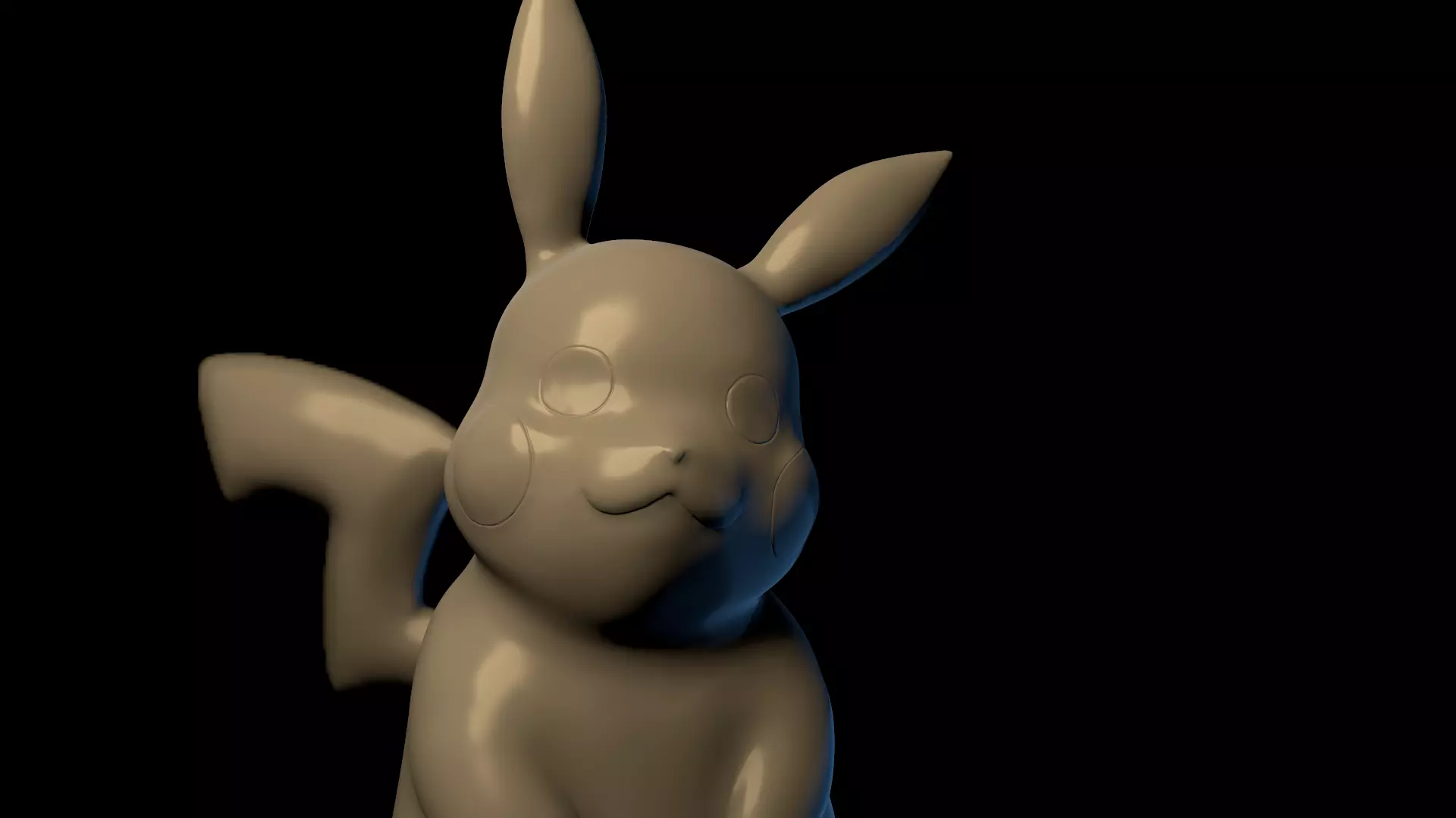 Pikachu bunny 3D print model_0