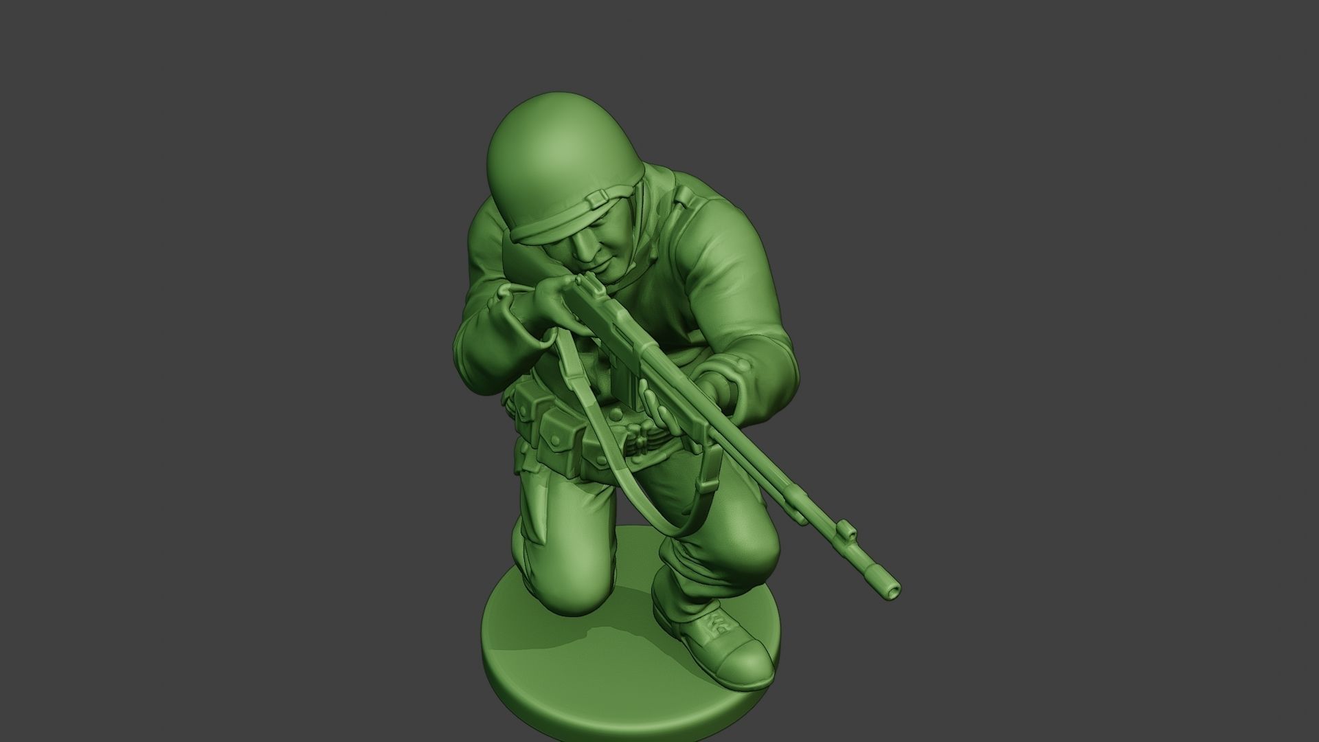 American soldier ww2 Shoot Crouch3 A12 3D print model_19