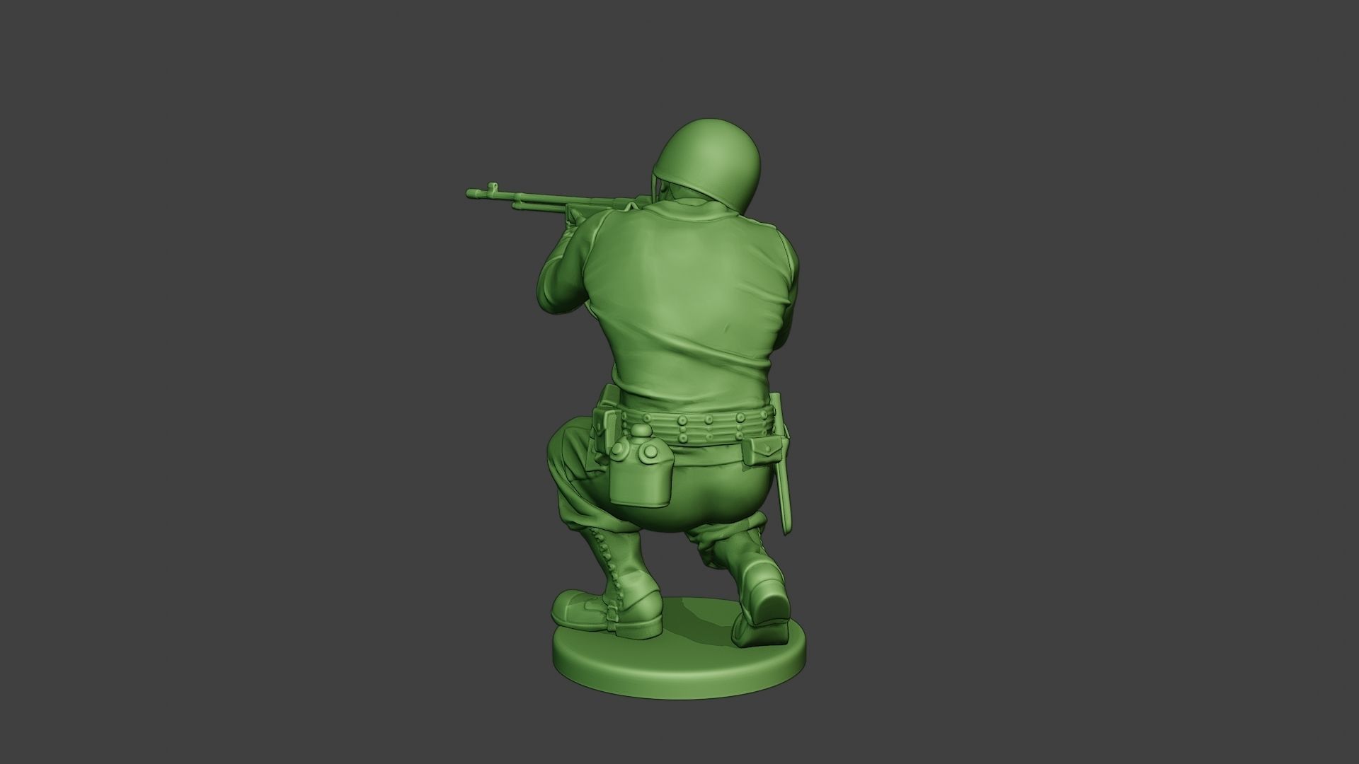 American soldier ww2 Shoot Crouch3 A12 3D print model_5