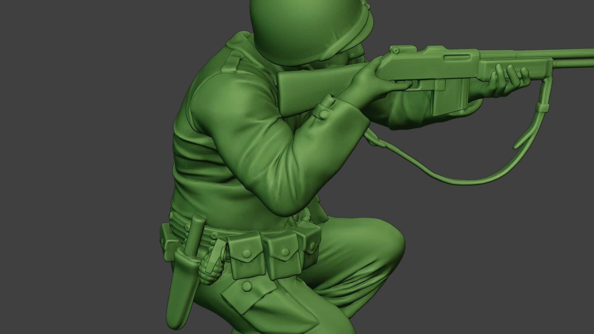 American soldier ww2 Shoot Crouch3 A12 3D print model_20