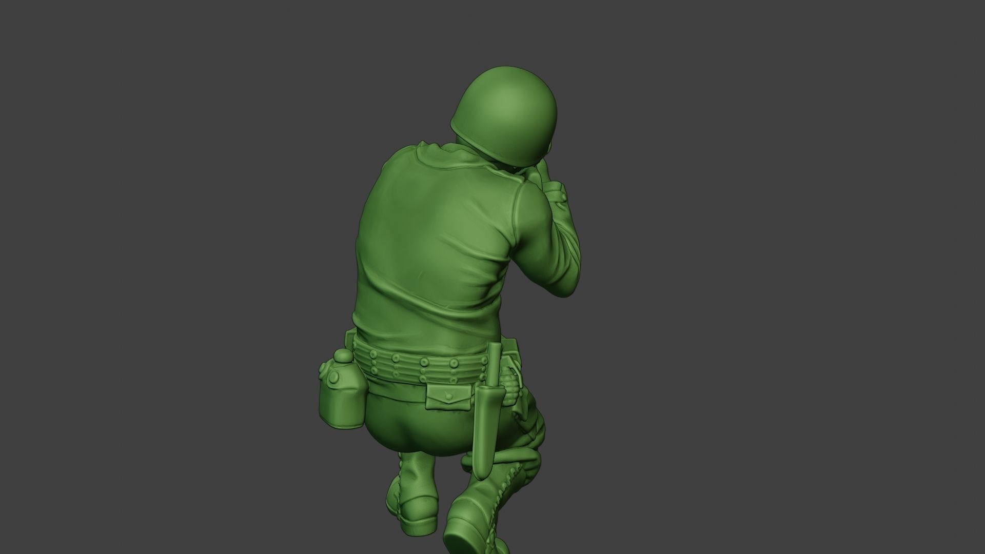 American soldier ww2 Shoot Crouch3 A12 3D print model_25