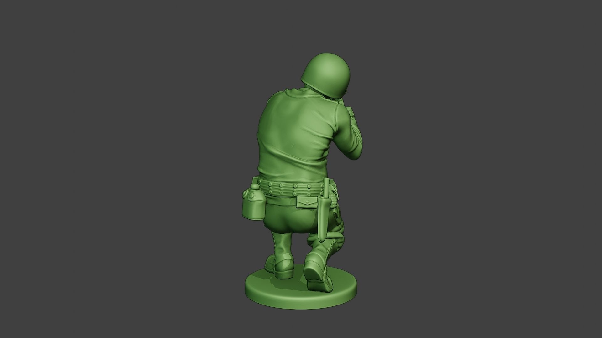 American soldier ww2 Shoot Crouch3 A12 3D print model_6