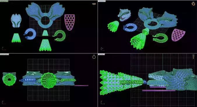 lions full set Low-poly 3D model