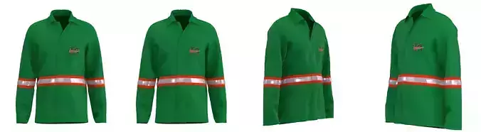 Jaleco work jacket - with reflective stripe 3D model