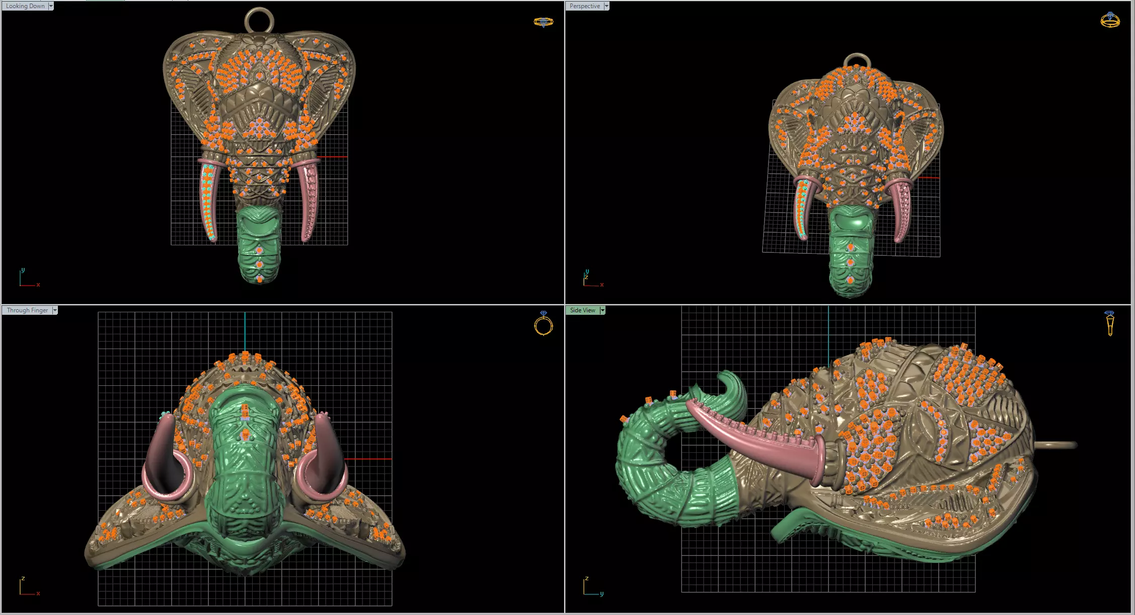 elephant jewellery Low-poly 3D model