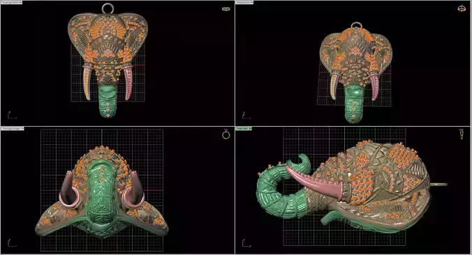 elephant jewellery  Low-poly 3D model