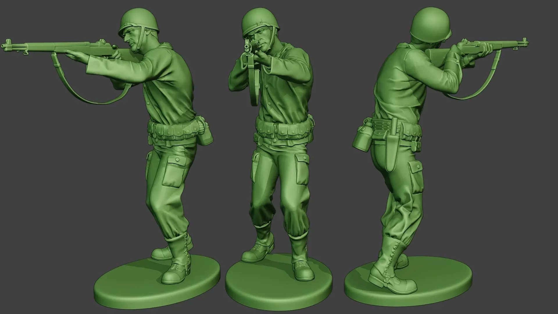 American soldier ww2 Shoot Stand A12 3D print model_0
