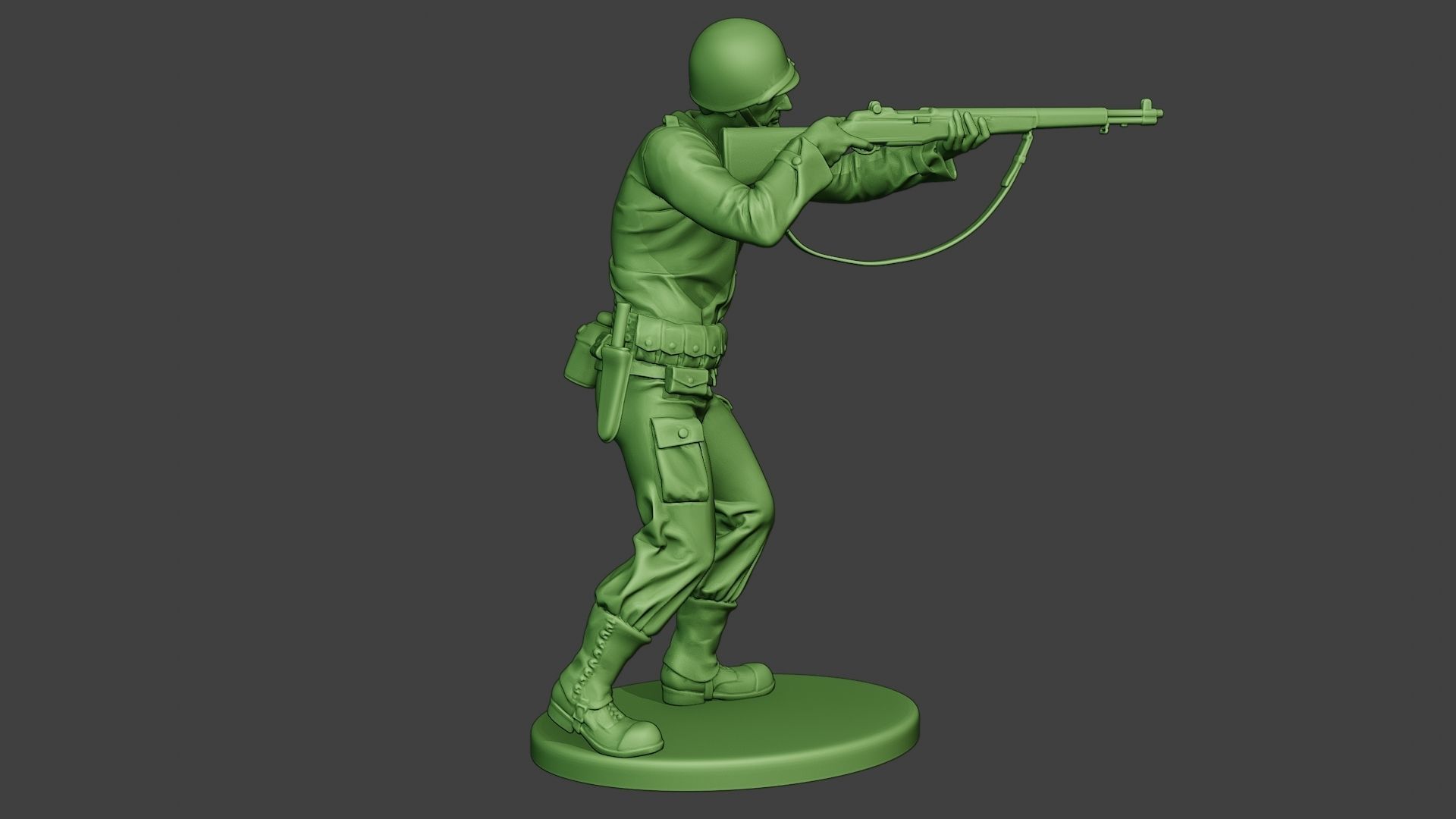 American soldier ww2 Shoot Stand A12 3D print model_8