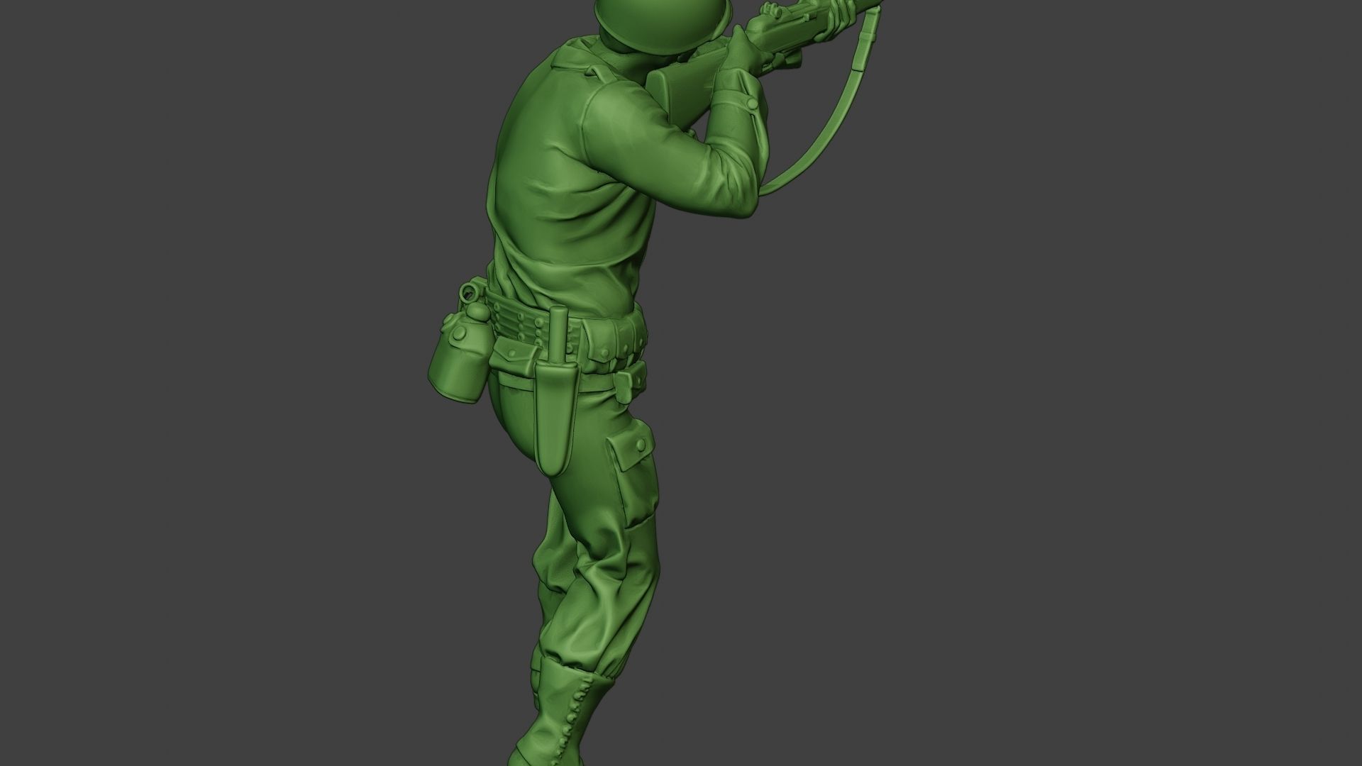 American soldier ww2 Shoot Stand A12 3D print model_24