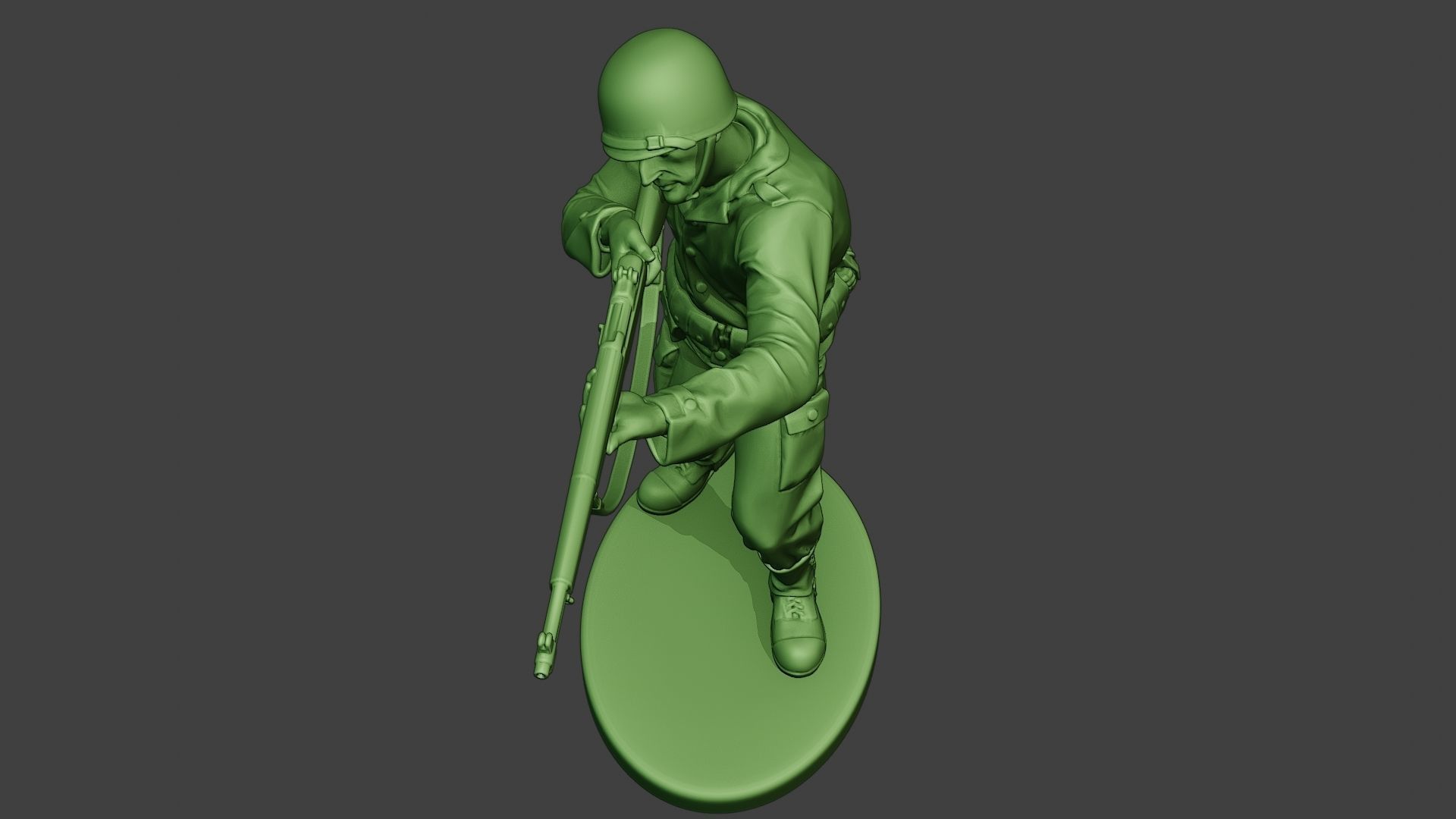 American soldier ww2 Shoot Stand A12 3D print model_14