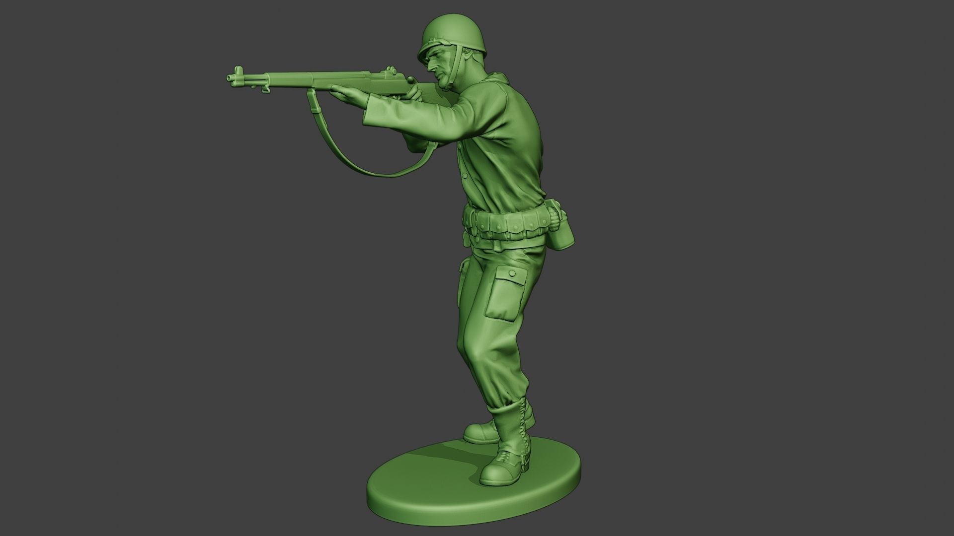 American soldier ww2 Shoot Stand A12 3D print model_2