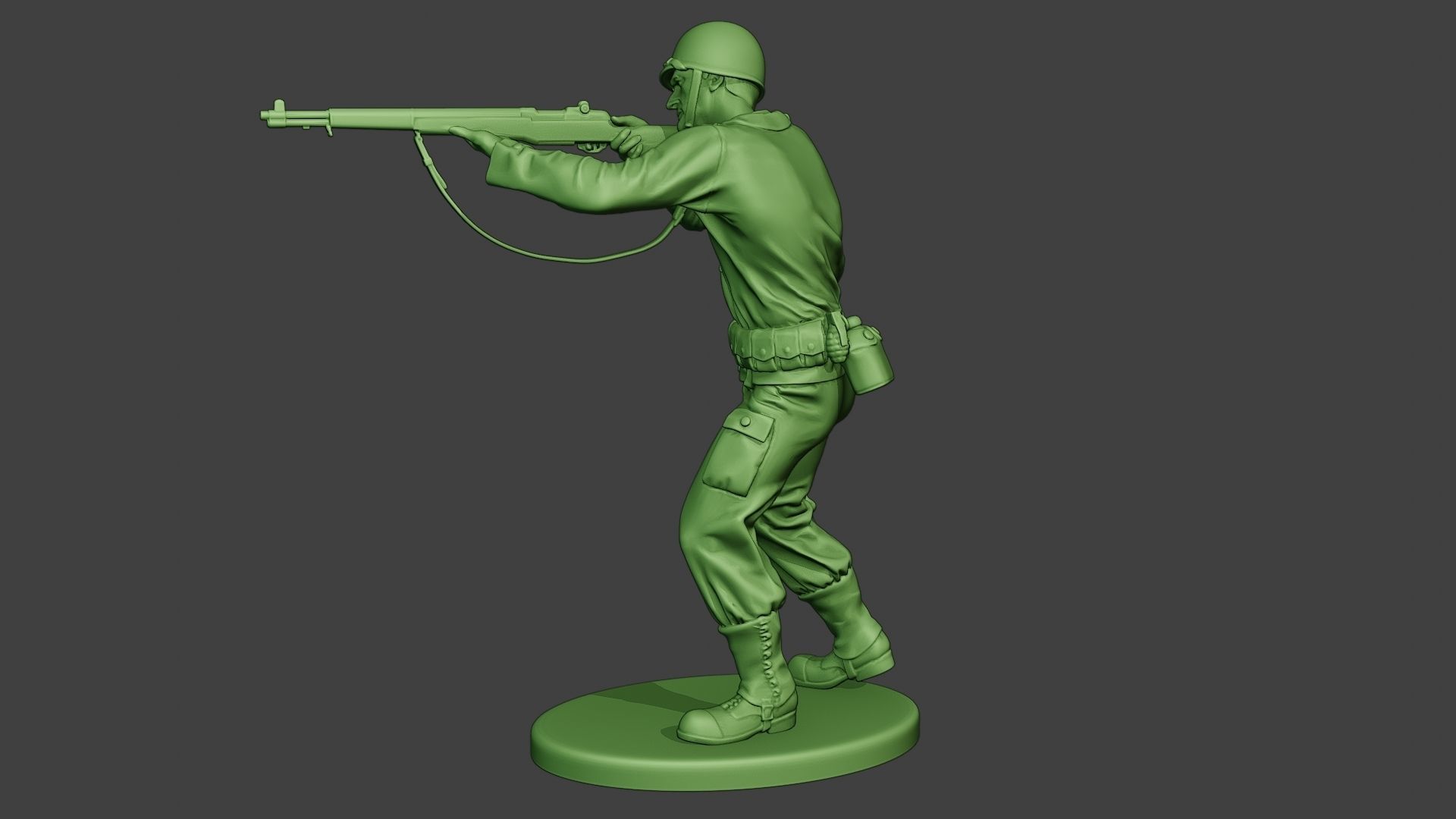 American soldier ww2 Shoot Stand A12 3D print model_3