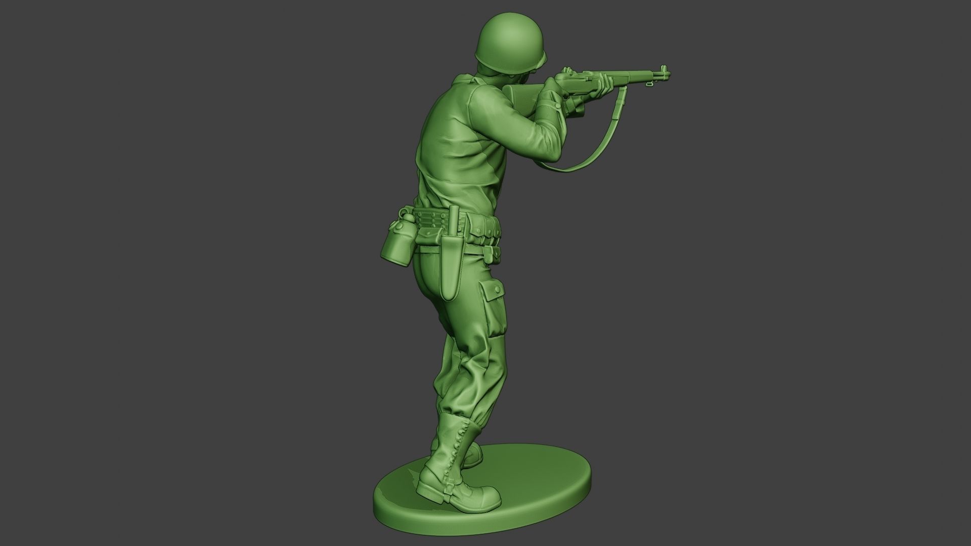 American soldier ww2 Shoot Stand A12 3D print model_7