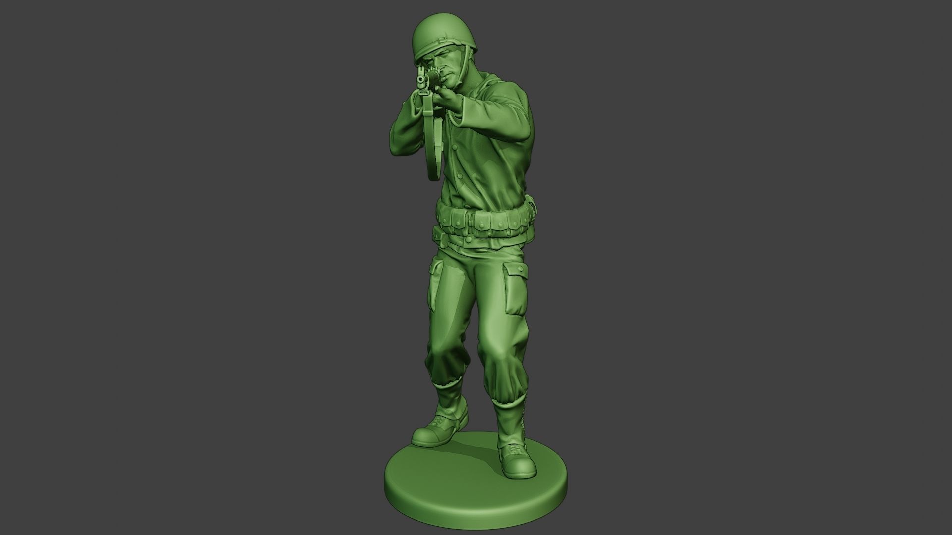 American soldier ww2 Shoot Stand A12 3D print model_11