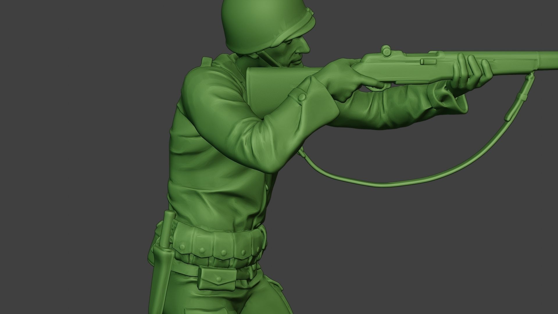 American soldier ww2 Shoot Stand A12 3D print model_20