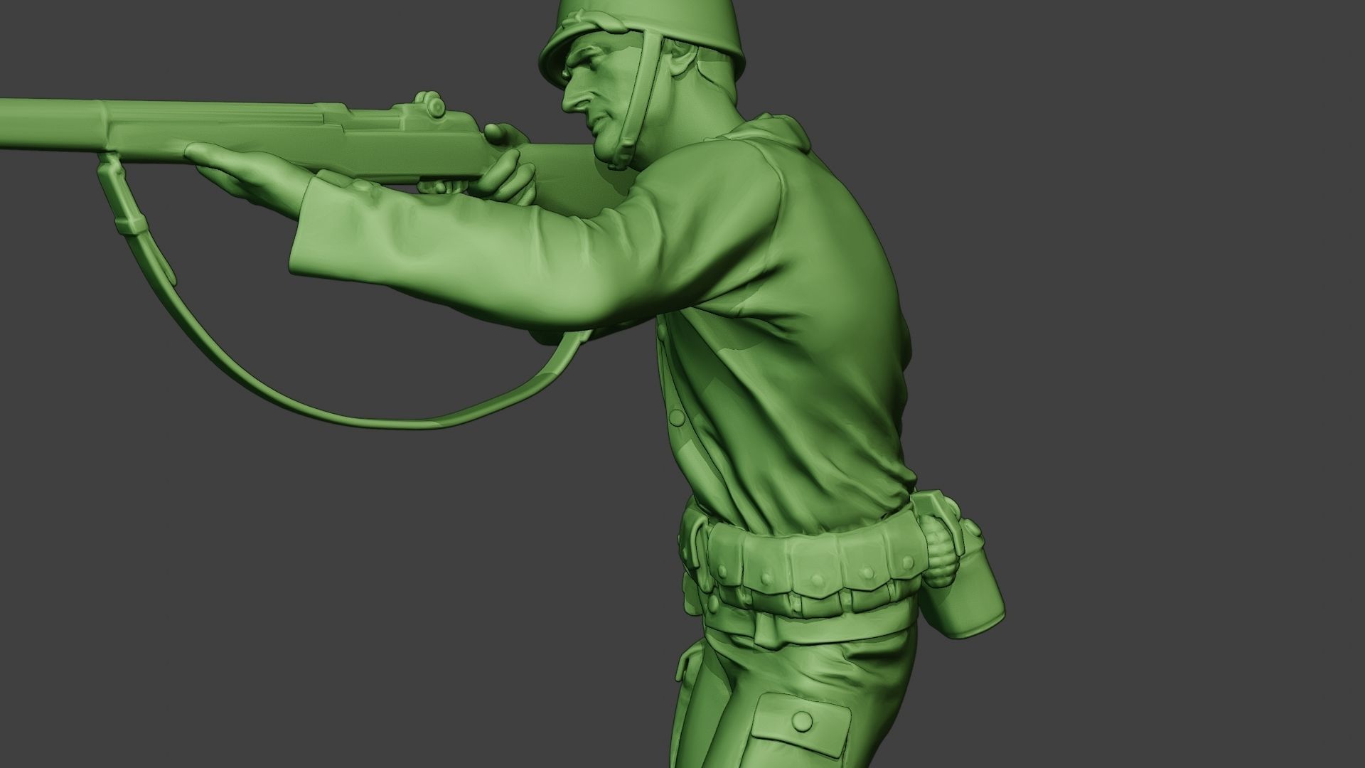 American soldier ww2 Shoot Stand A12 3D print model_18