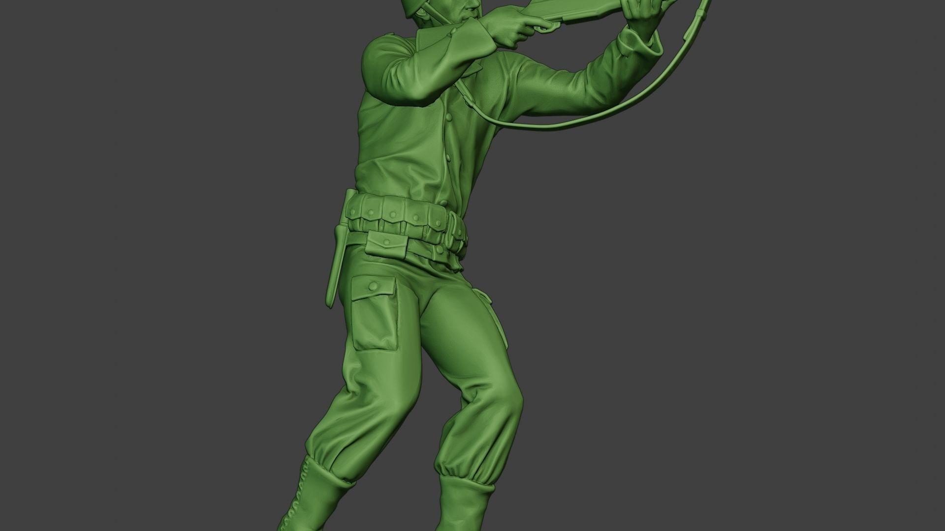 American soldier ww2 Shoot Stand A12 3D print model_29