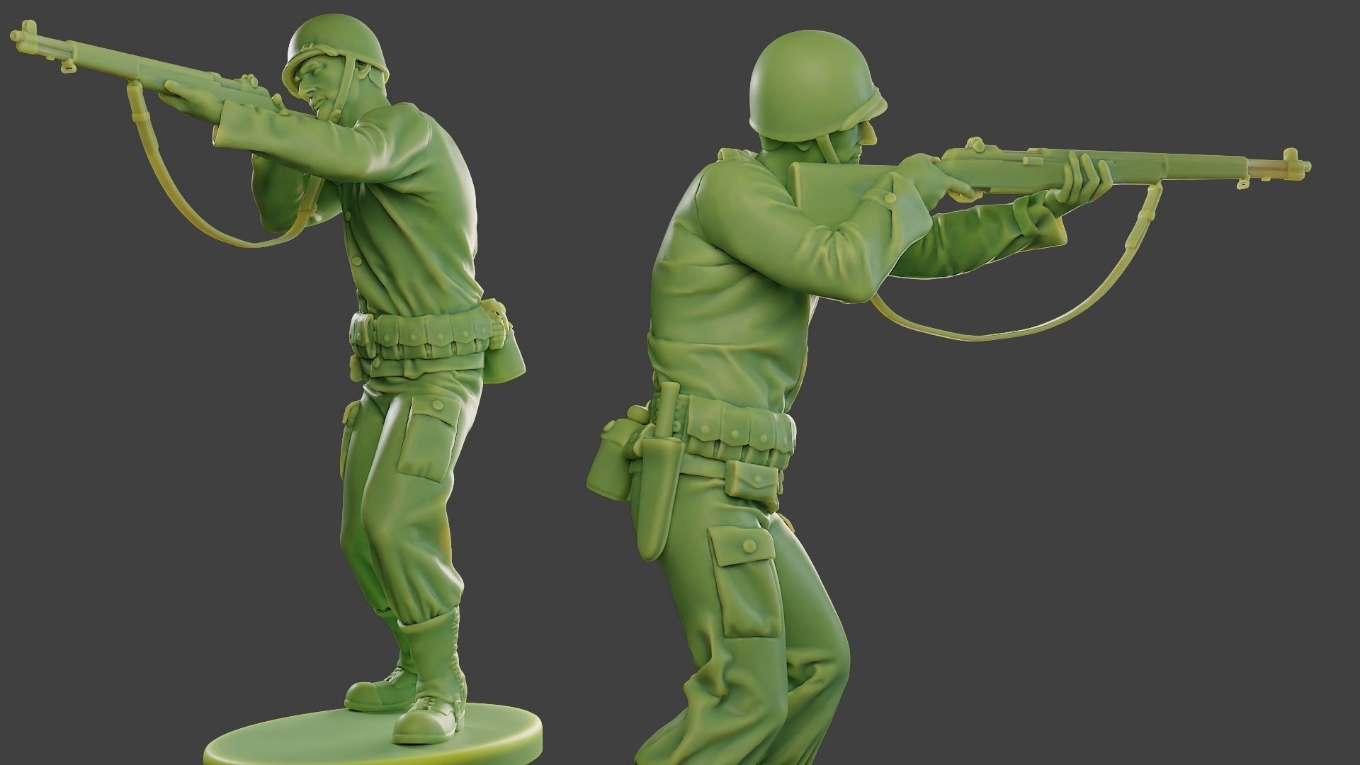 American soldier ww2 Shoot Stand A12 3D print model_1