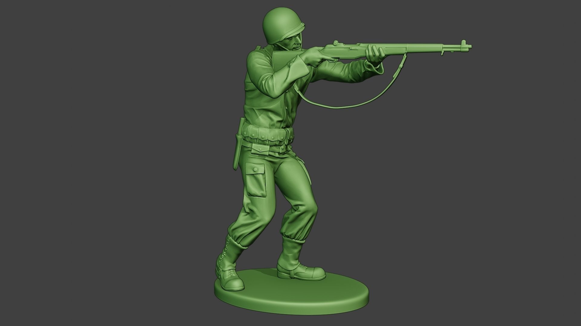 American soldier ww2 Shoot Stand A12 3D print model_9