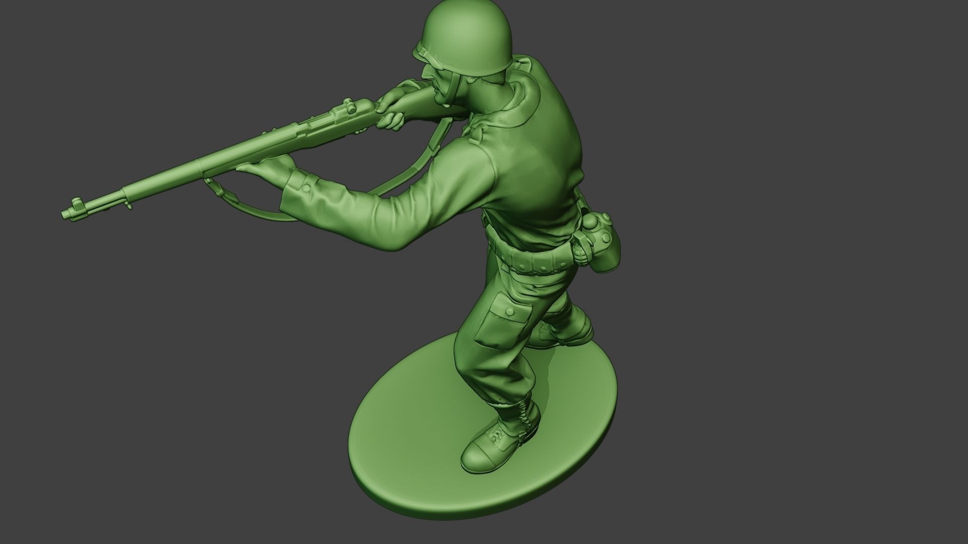American soldier ww2 Shoot Stand A12 3D print model_15