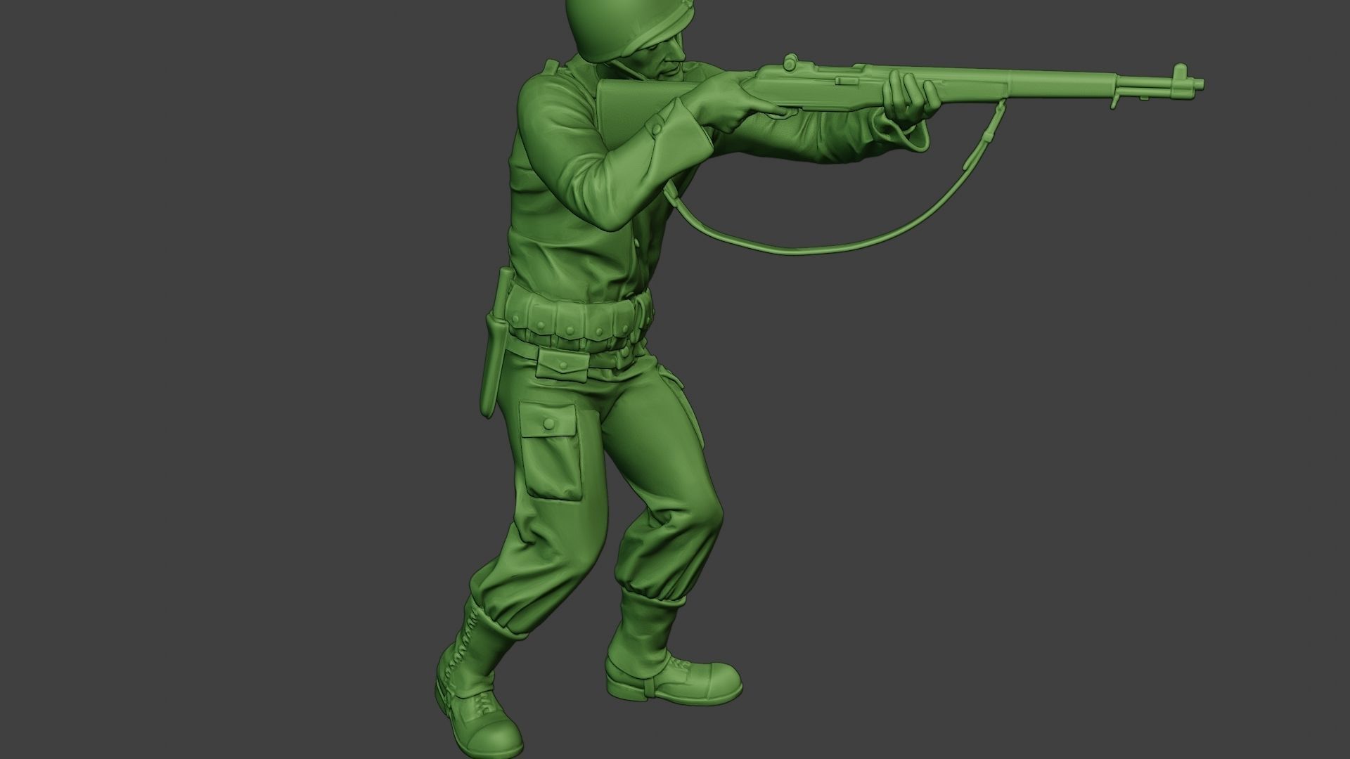 American soldier ww2 Shoot Stand A12 3D print model_30
