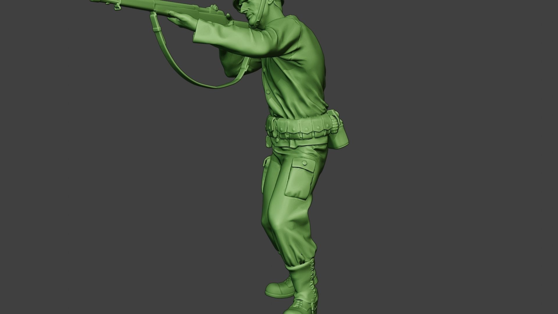 American soldier ww2 Shoot Stand A12 3D print model_27
