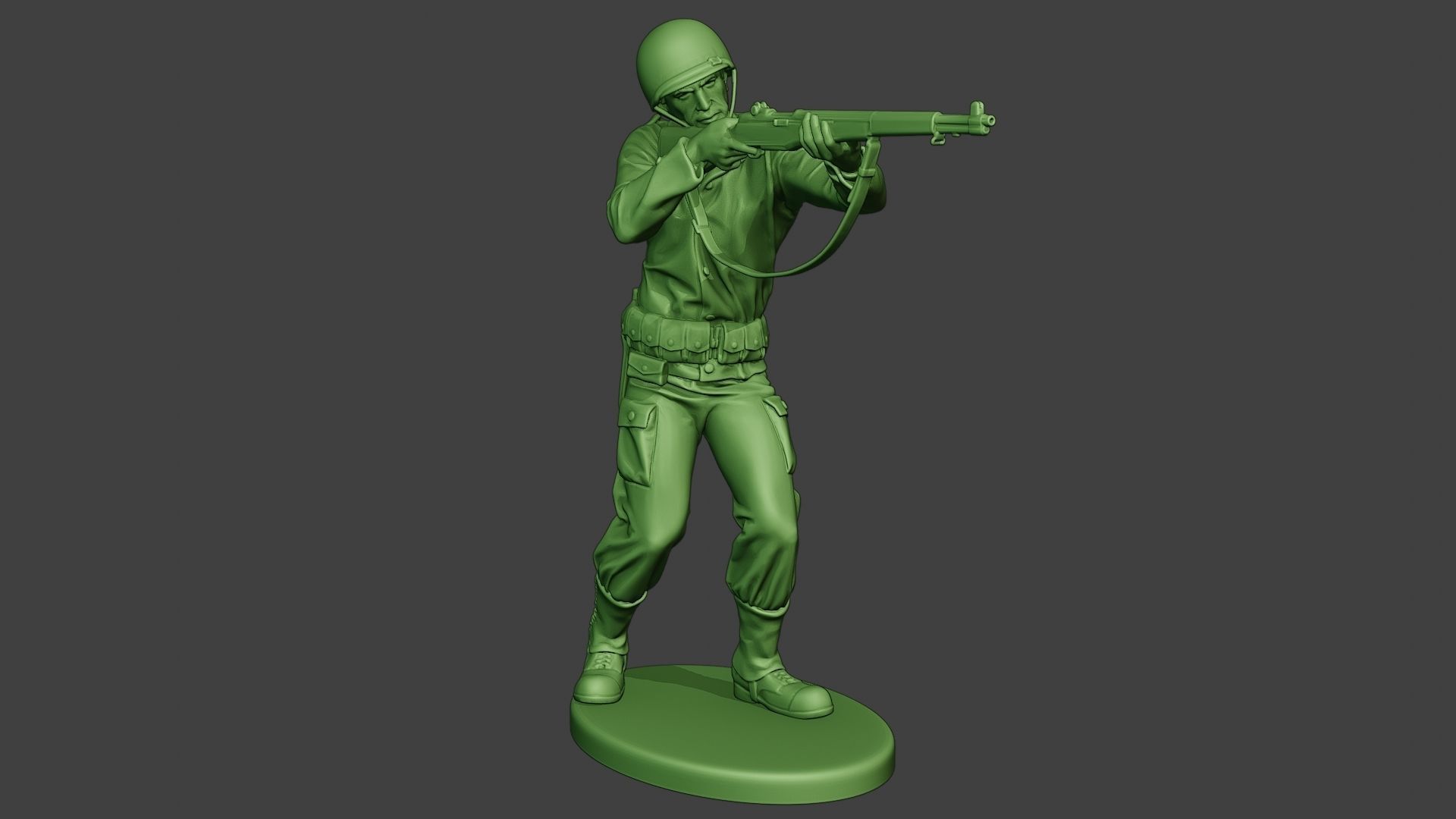 American soldier ww2 Shoot Stand A12 3D print model_10