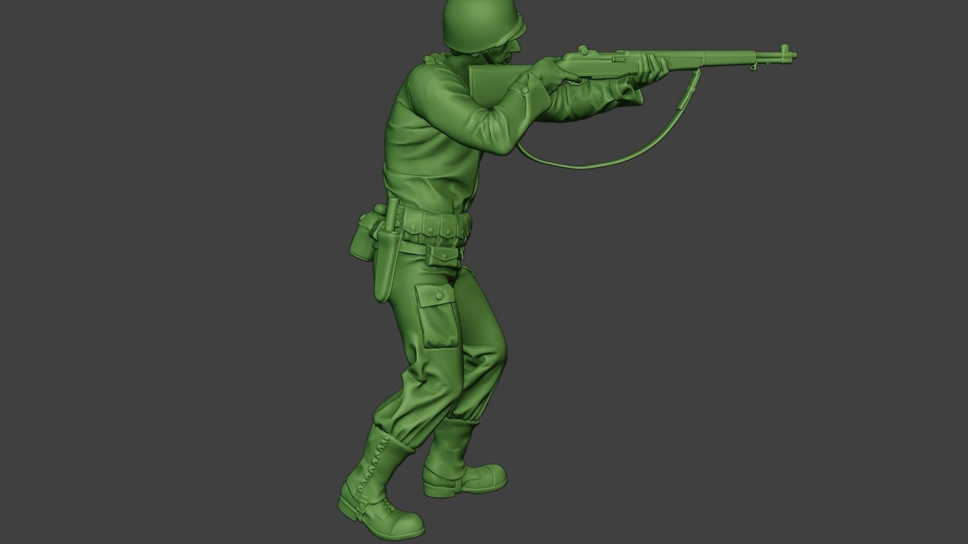American soldier ww2 Shoot Stand A12 3D print model_31