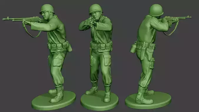 American soldier ww2 Shoot Stand3 A12 3D print model