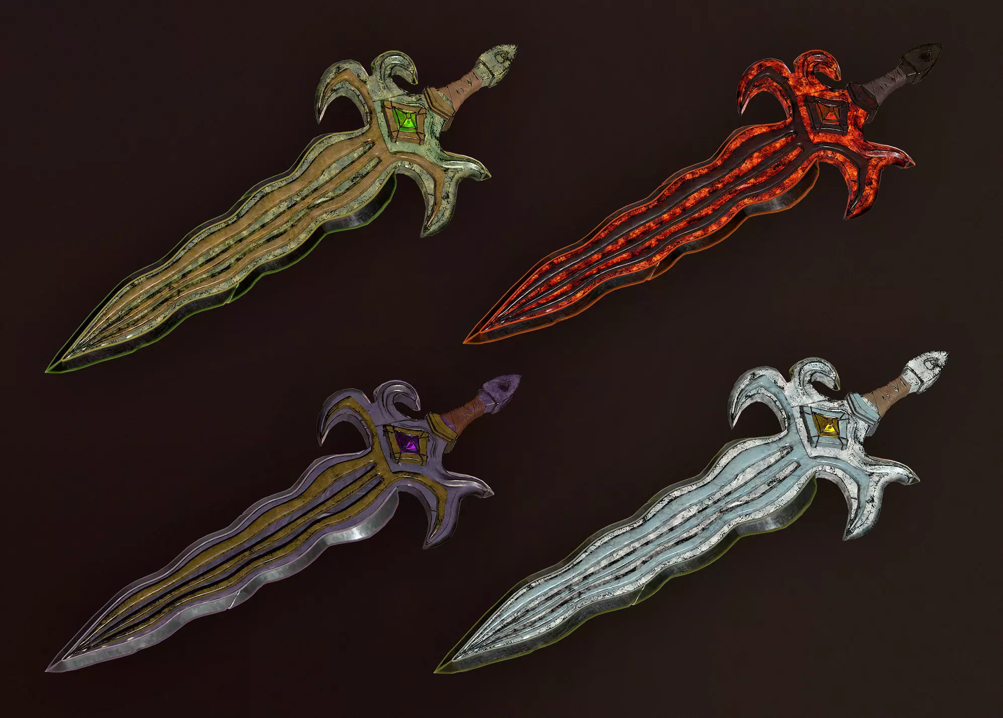 Stylized Fantasy Sword Low-poly 3D model