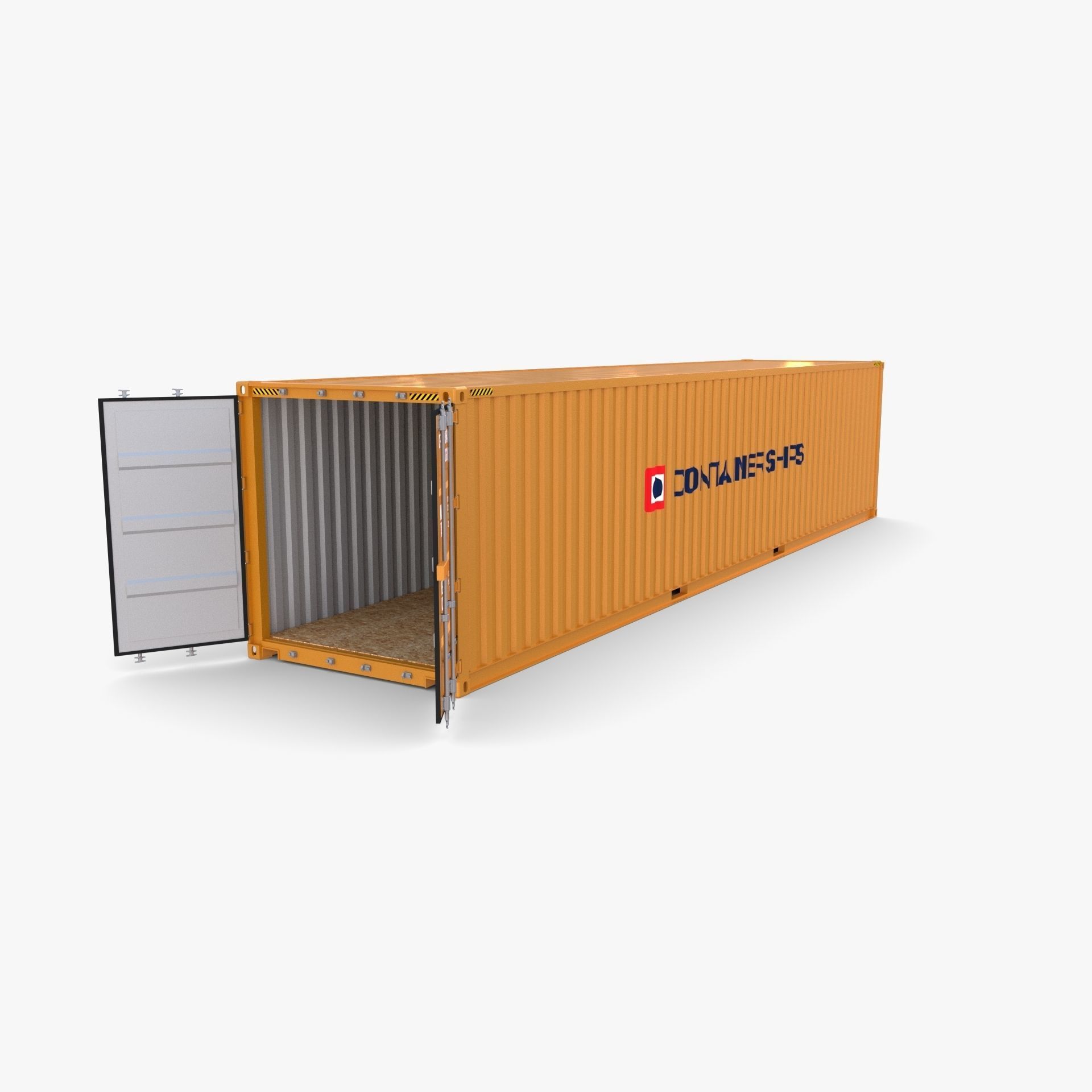 40ft Shipping Container Containerships 3D model_12