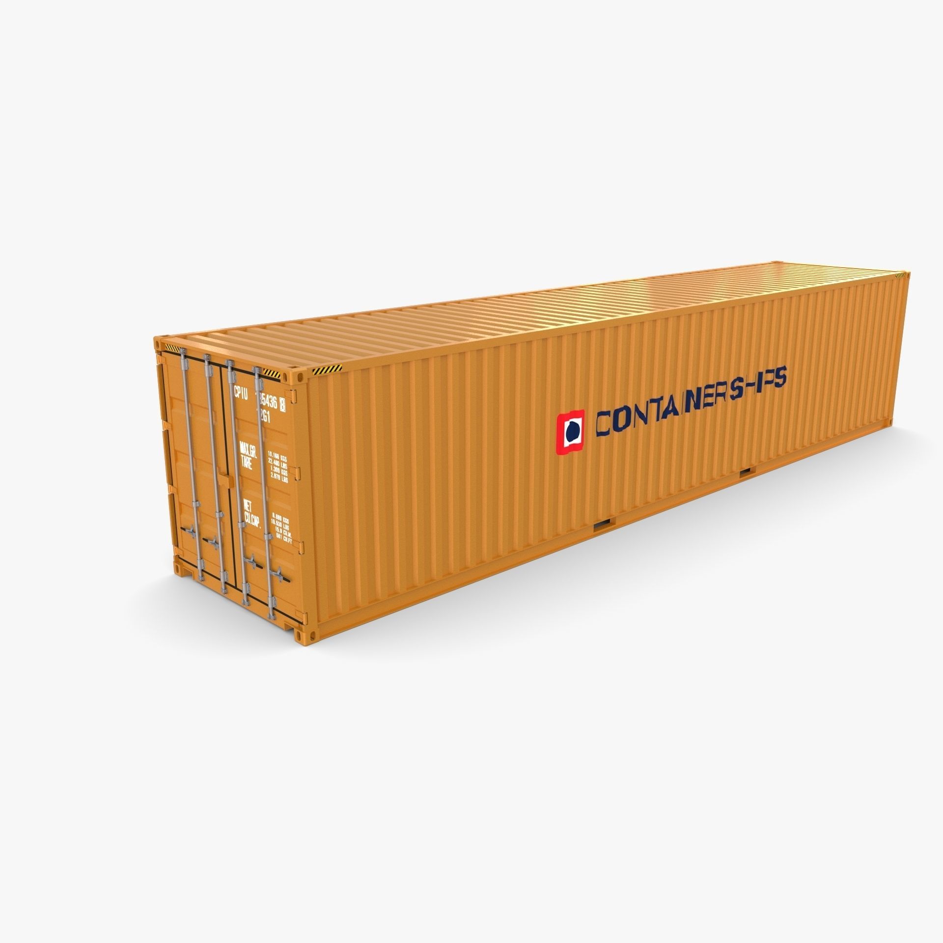 40ft Shipping Container Containerships 3D model_6