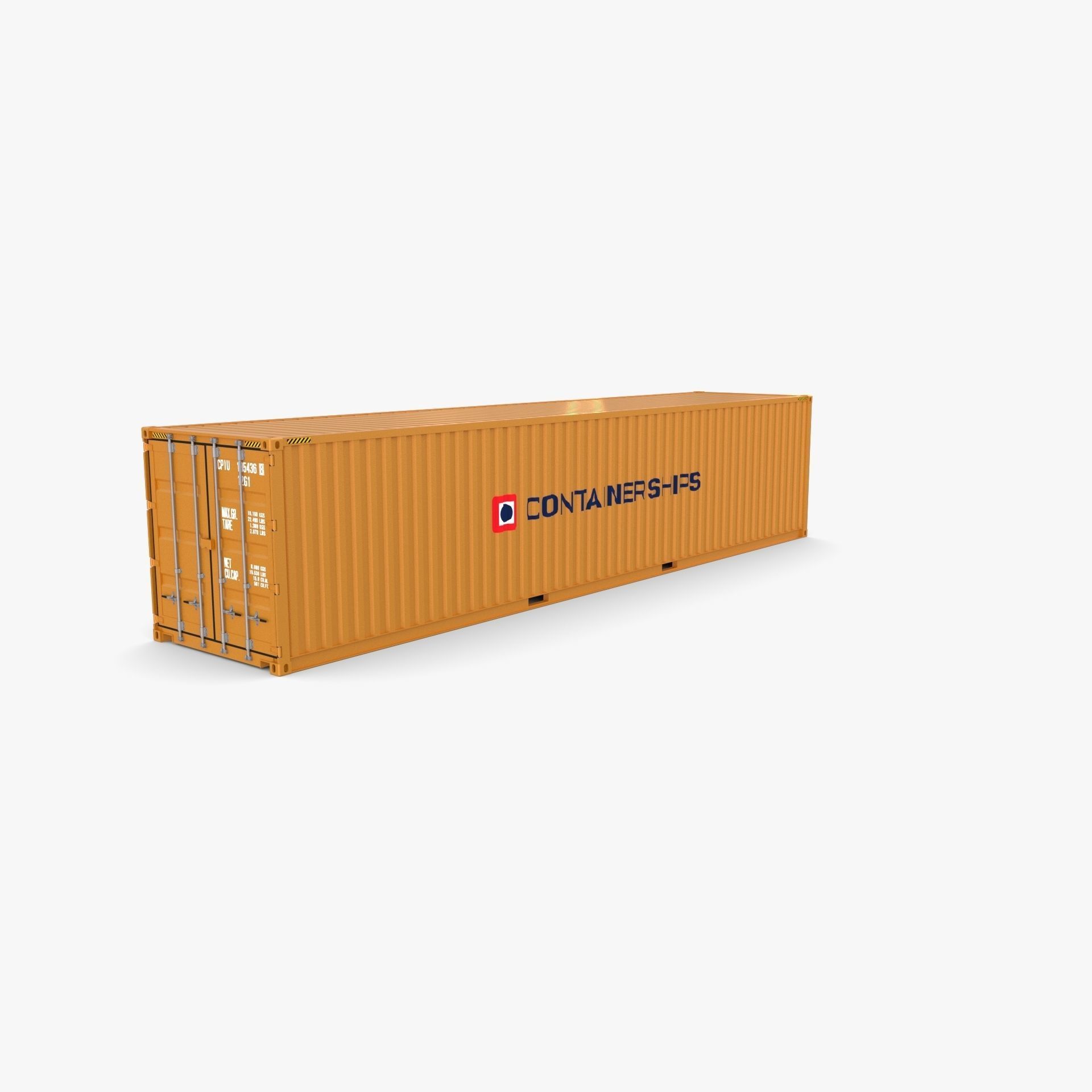 40ft Shipping Container Containerships 3D model_3