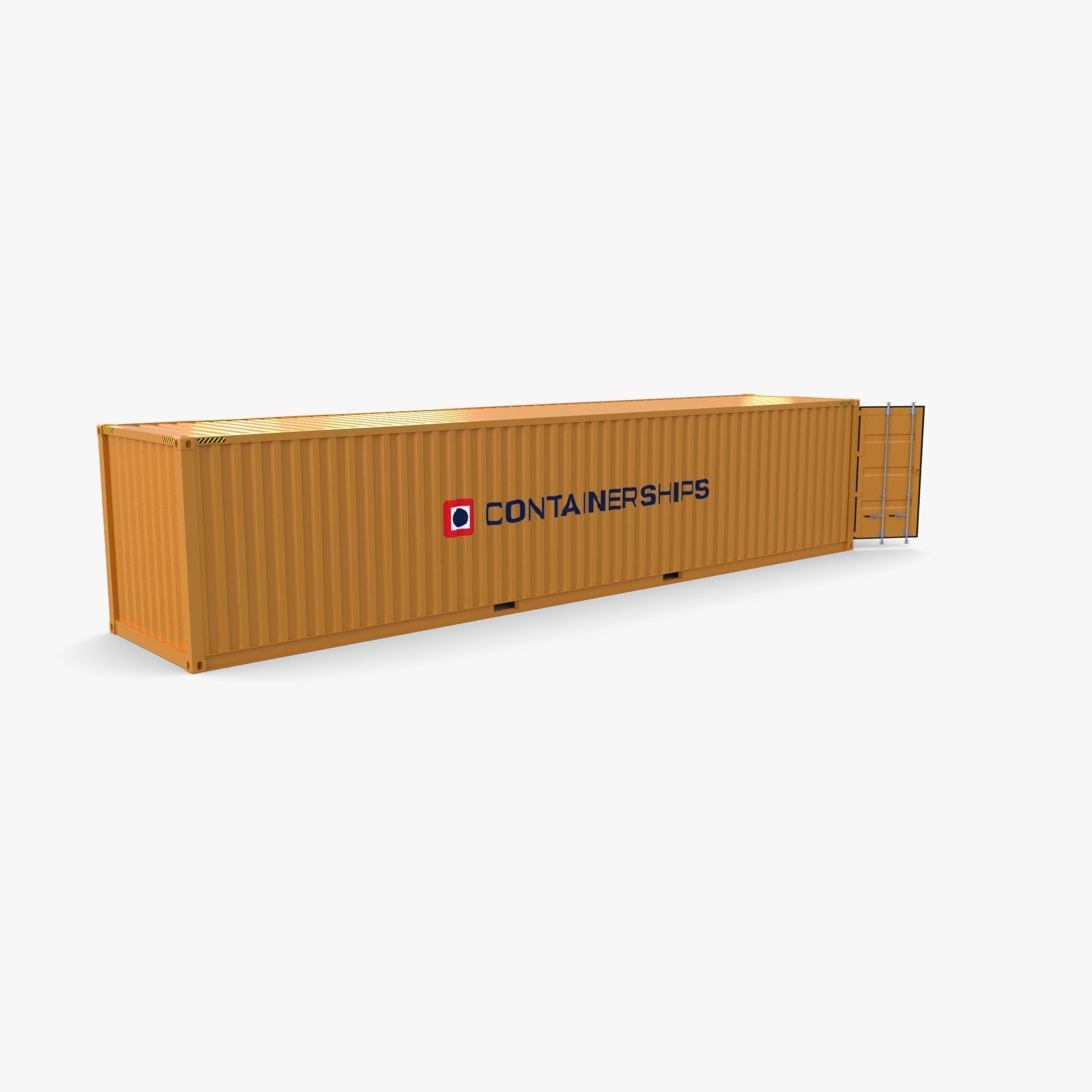 40ft Shipping Container Containerships 3D model_9